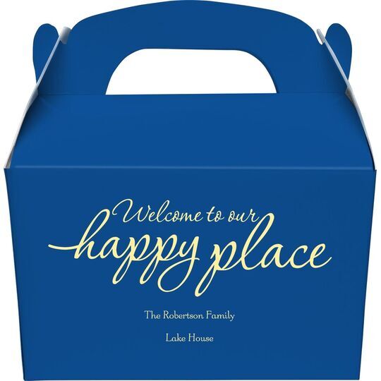 Welcome to Our Happy Place Gable Favor Boxes